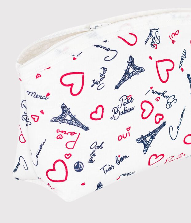Pochette b&eacute;b&eacute; en coton imprim&eacute; Paris blanc/multicouleur