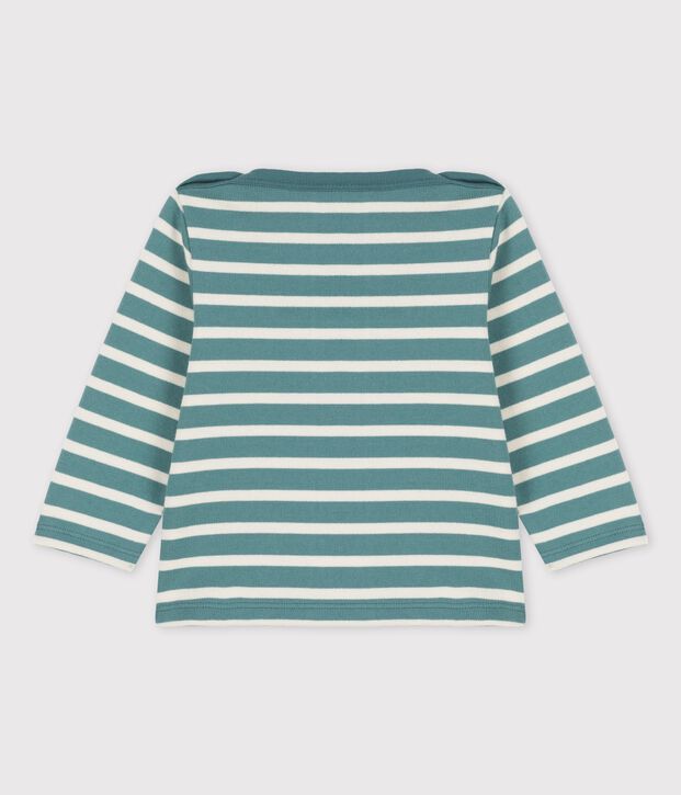 Marini&egrave;re en jersey &eacute;pais de coton b&eacute;b&eacute; vert/&eacute;cru