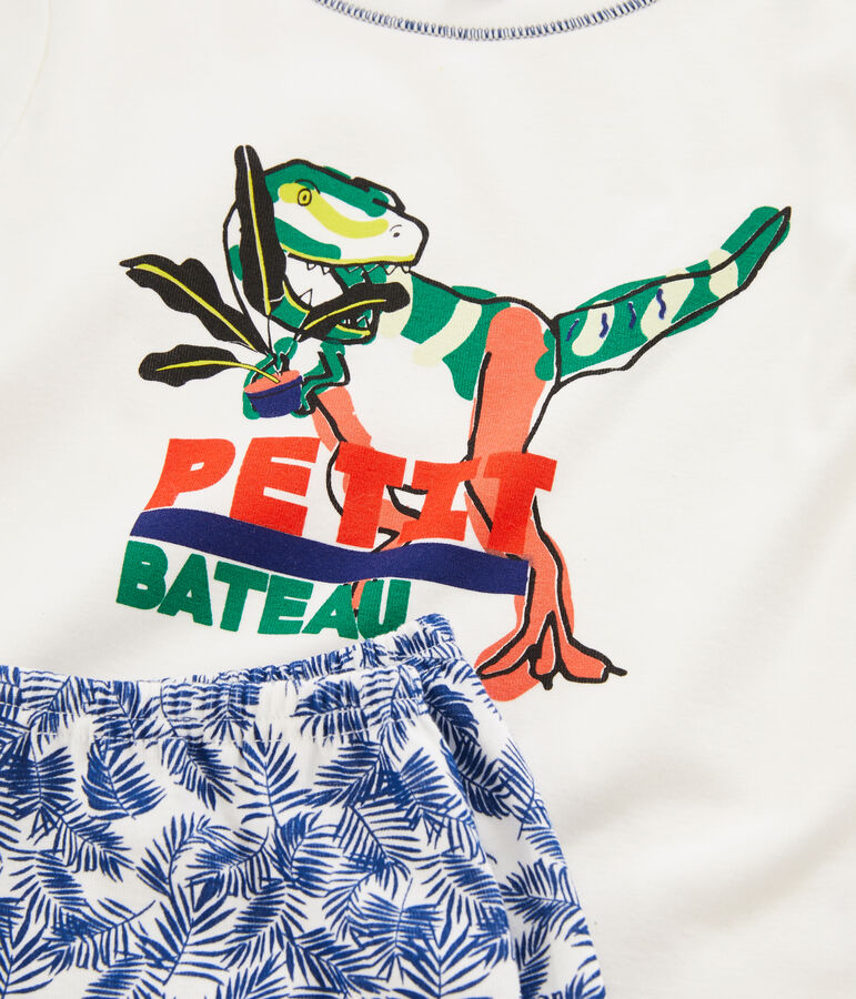 Pyjacourt petit gar&ccedil;on en c&ocirc;te blanc MARSHMALLOW/blanc MULTICO