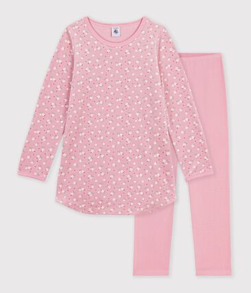 Chemise de nuit et legging enfant en velours à fleurs