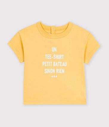 Tee-shirt bébé en coton manches courtes uni à motif