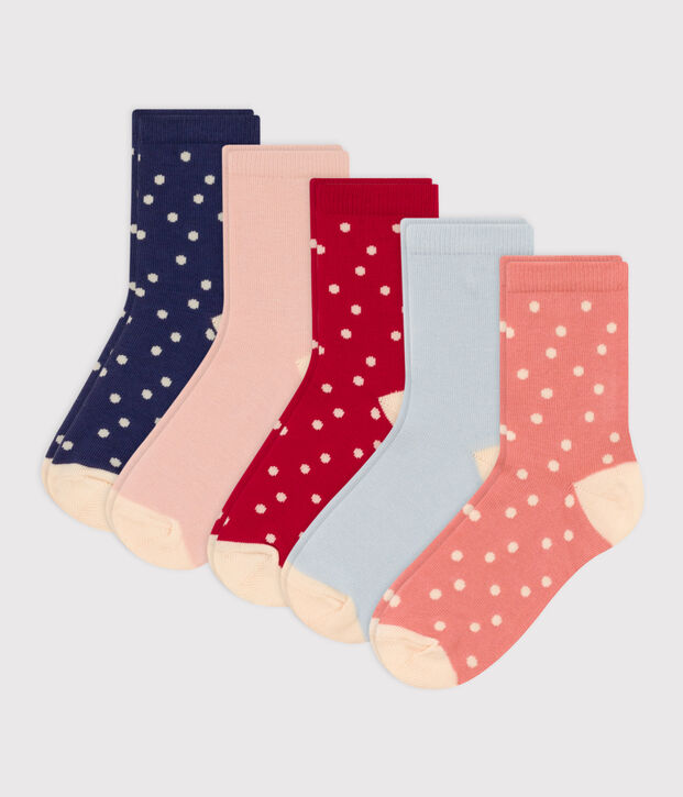 Lot de 5 paires de chaussettes pos en jersey de coton enfants multicouleur
