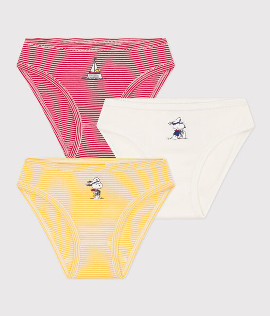 Lot de 3 culottes Petit Bateau X Snoopy en coton petite fille variante 1