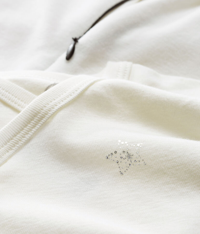 Dors-bien zipp&eacute; b&eacute;b&eacute; en velours blanc