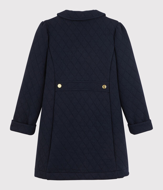 Manteau en tubique enfant fille bleu marine