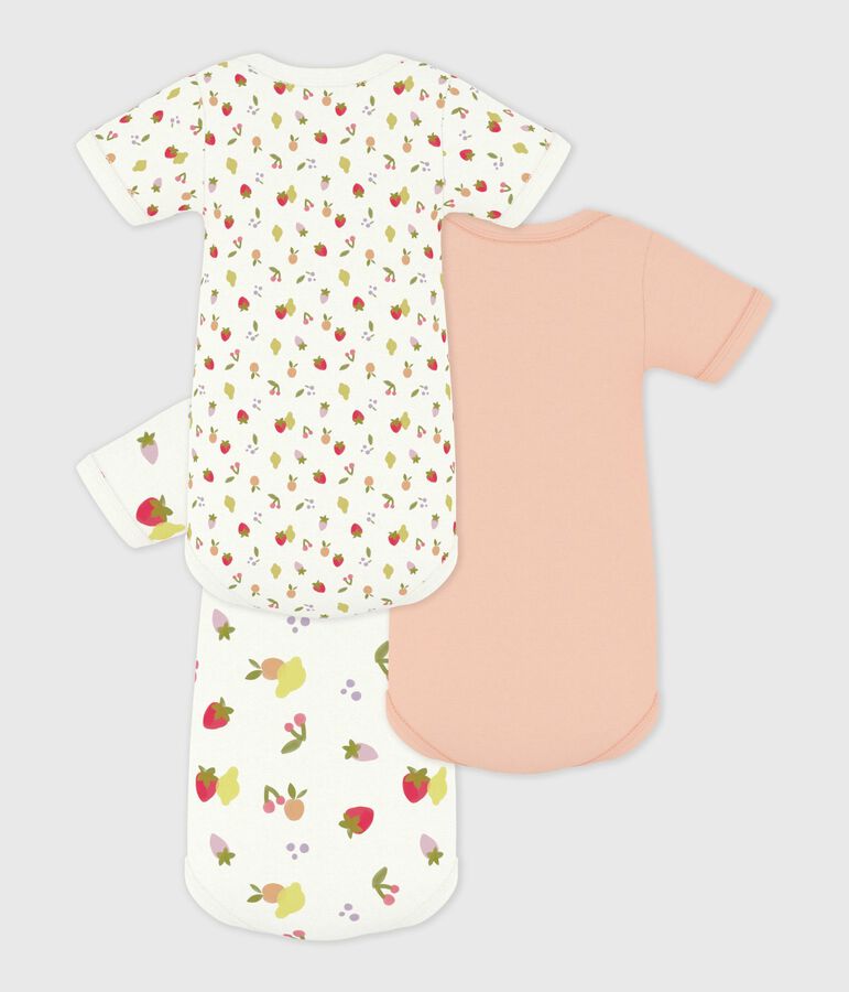 Lot de bodies manches courtes en coton imprim&eacute; fruits b&eacute;b&eacute; variante 1