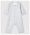 Bodyjama sans pieds bébé en coton biologique gris POUSSIERE/blanc MARSHMALLOW