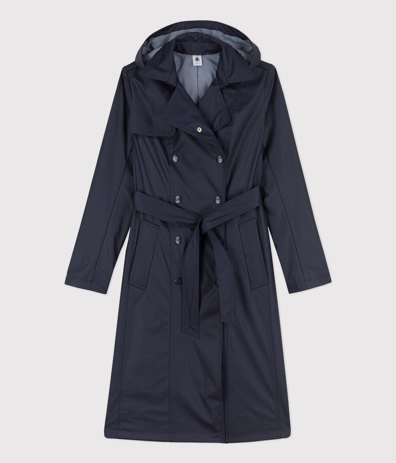 Trench &agrave; capuche Femme bleu SMOKING