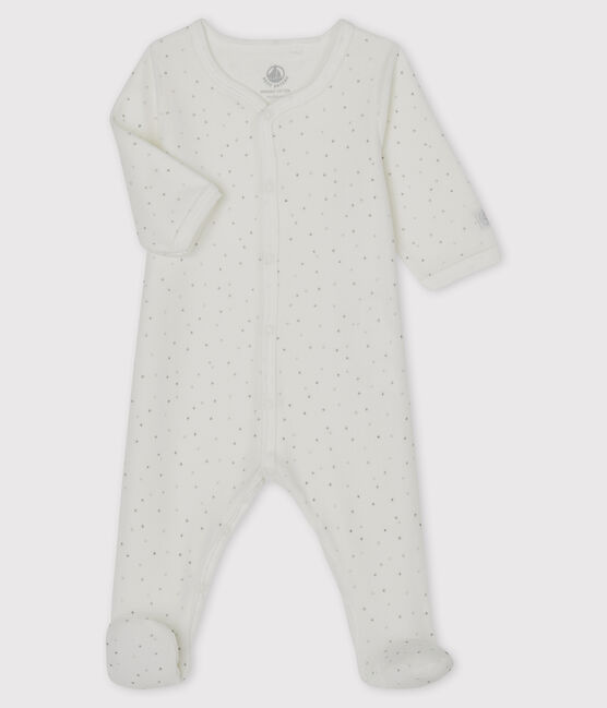 Dors-bien blanc à imprimé étoiles en velours blanc MARSHMALLOW/blanc MULTICO