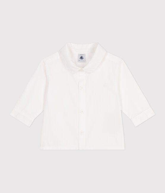 Chemise bébé en coton unie blanc ECUME