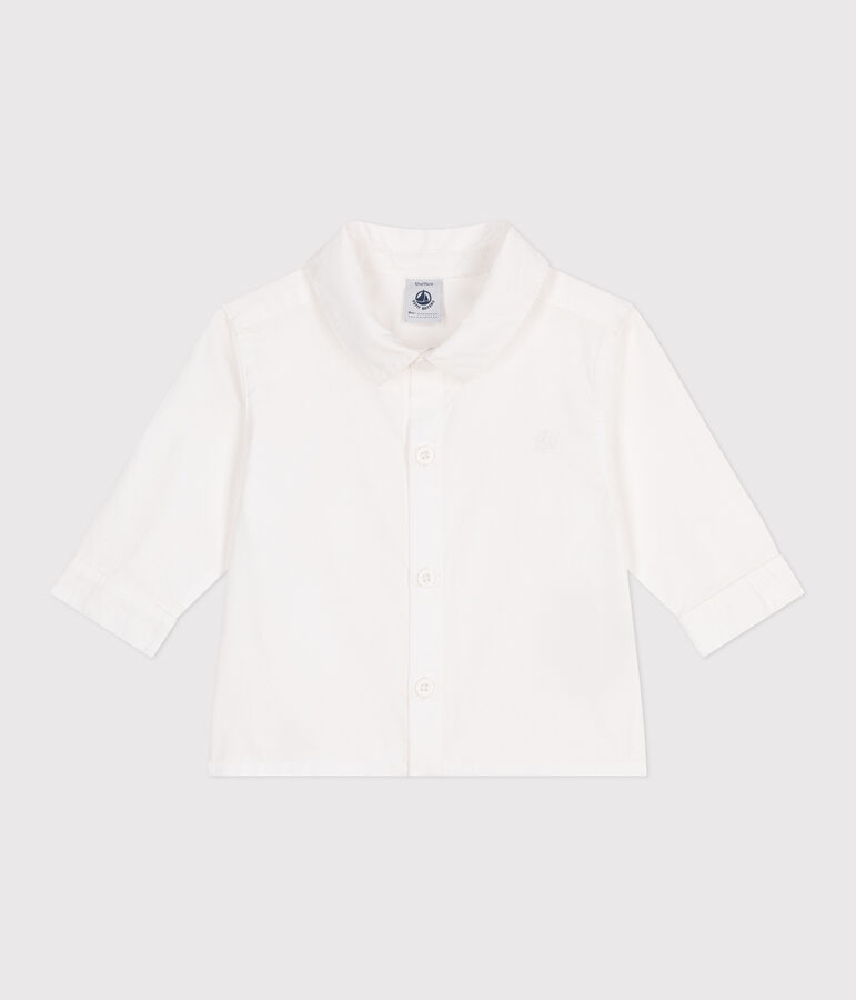 Chemise b&eacute;b&eacute; en coton uni blanc ECUME