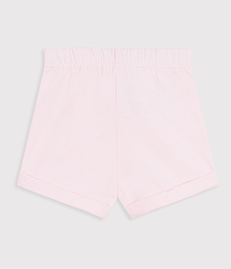 Short b&eacute;b&eacute; en coton uni rose