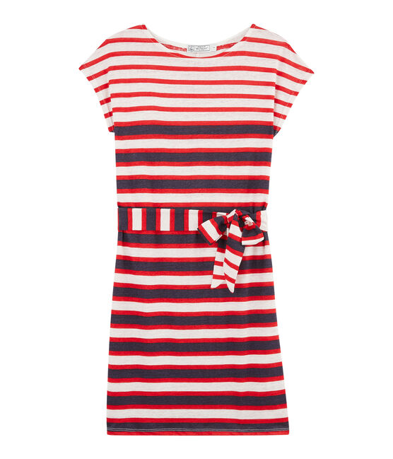 Robe Lin Femme blanc MARSHMALLOW/rouge PEPS/ MEDIEVAL