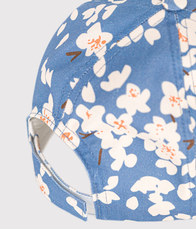 Casquette en popeline fleurs enfant fille bleu BEACH/ MULTICO