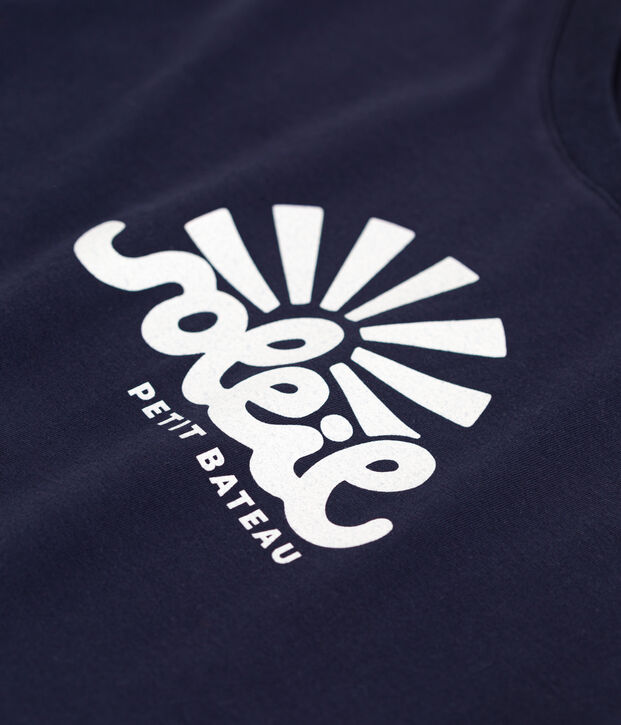 Tee-shirt Femme Le Droit en coton uni bleu marine