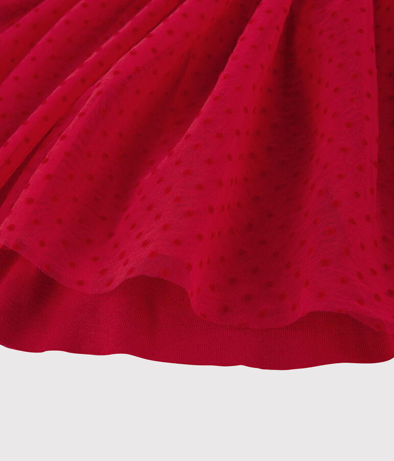 Robe manches courtes enfant fille rouge TERKUIT