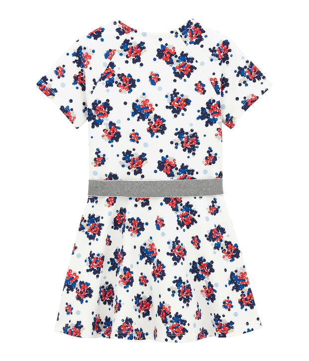 Robe fleurie en molleton blanc/multicouleur