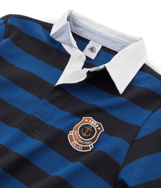 Polo rugby rayé enfant garçon bleu SMOKING/bleu LIMOGES
