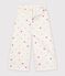 Pantalon wide leg enfant en coton &eacute;cru/multicouleur