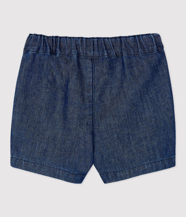 Short en denim l&eacute;ger bio b&eacute;b&eacute; bleu