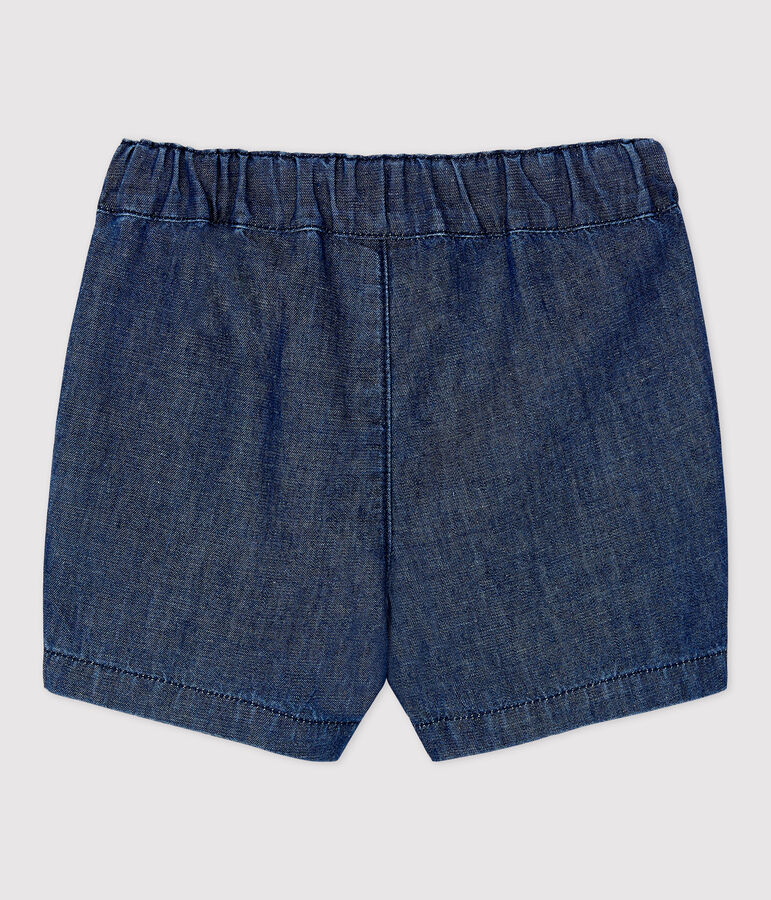 Short en denim l&eacute;ger bio b&eacute;b&eacute; bleu DENIM
