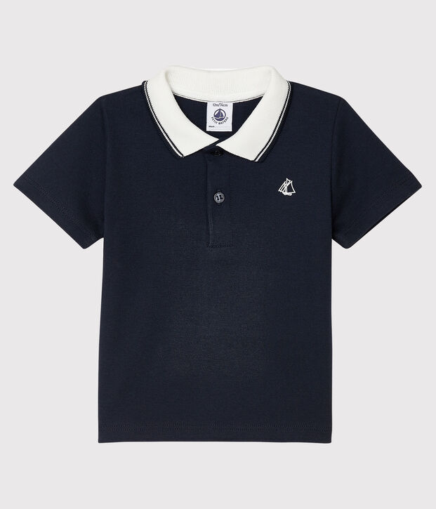 Polo manches courtes b&eacute;b&eacute; gar&ccedil;on bleu marine