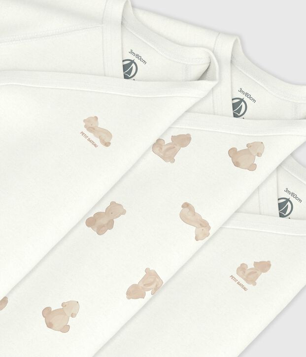 Lot de bodies crois&eacute;s manches longues en coton imprim&eacute; b&eacute;b&eacute; multicouleur