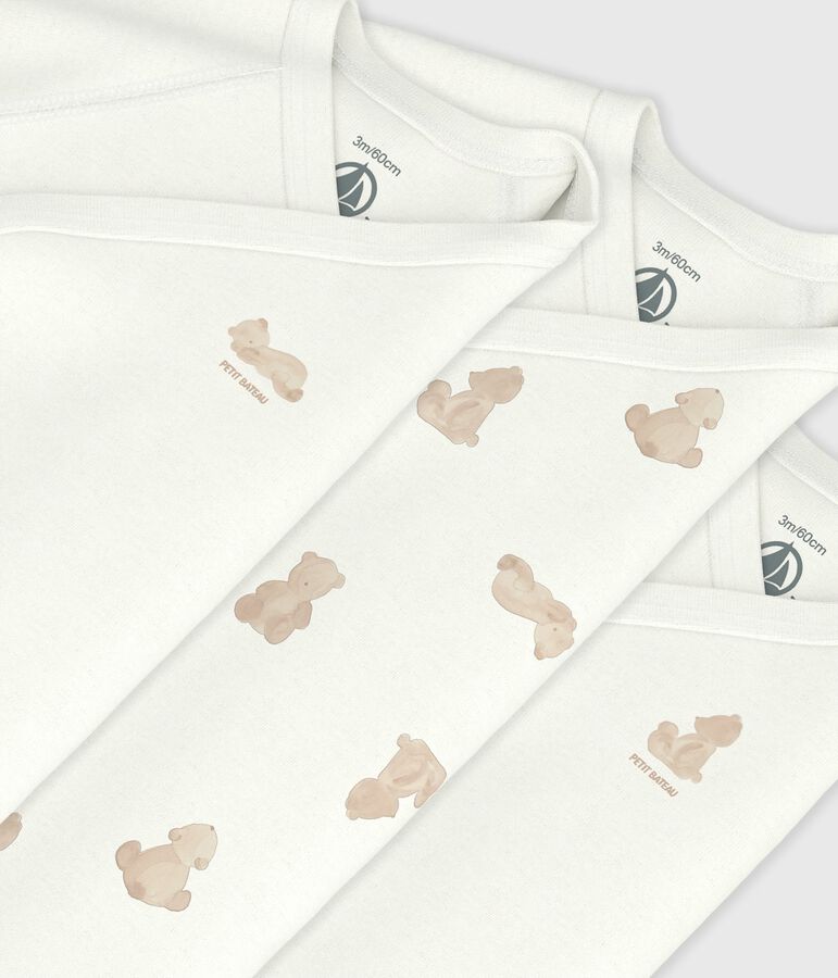 Lot de bodies crois&eacute;s manches longues en coton imprim&eacute; b&eacute;b&eacute; multicouleur