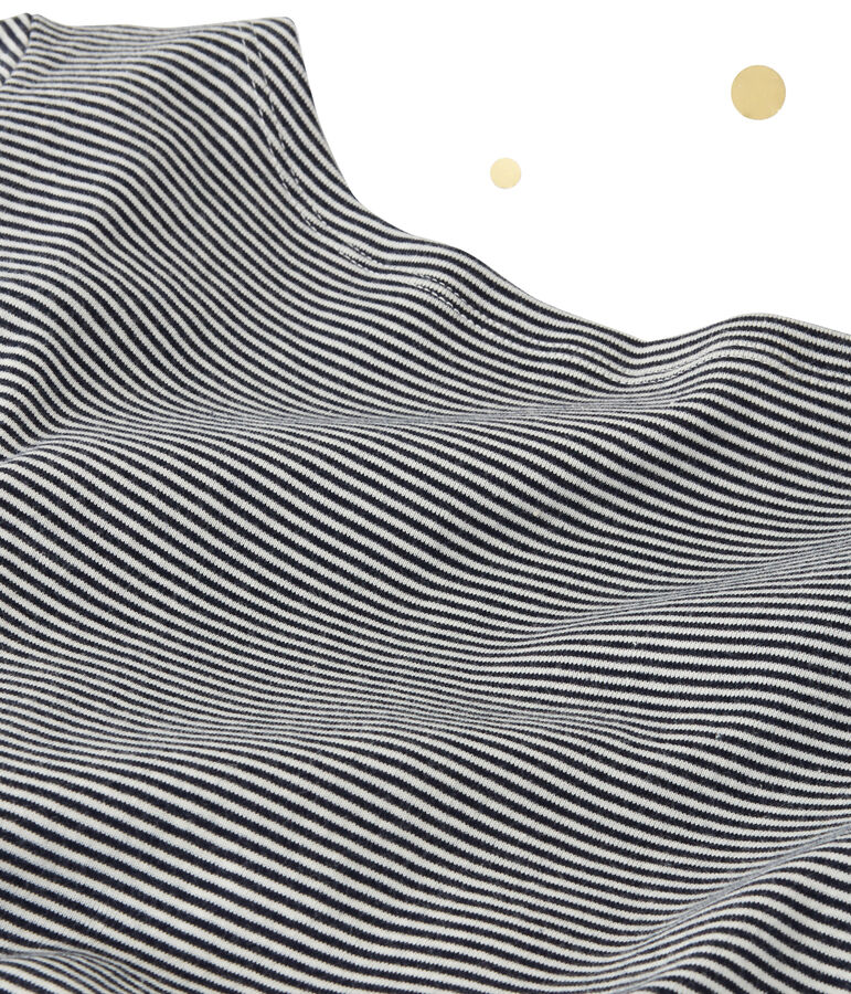 Robe longue femme &agrave; manches longues. Petit bateau x Marie-Agn&egrave;s Gillot bleu SMOKING/beige COQUILLE