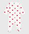 Pyjama b&eacute;b&eacute; en molleton gratt&eacute; &agrave; col imprim&eacute; c&oelig;urs blanc/rouge