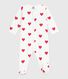 Pyjama bébé en molleton gratté à col imprimé cœurs