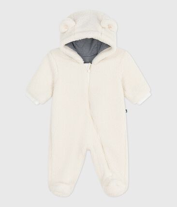 Combipilote bébé en sherpa avec oreilles et doublée milleraies
