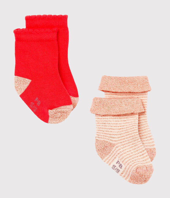 Lot de 2 paires de chaussettes bébé fille variante 2