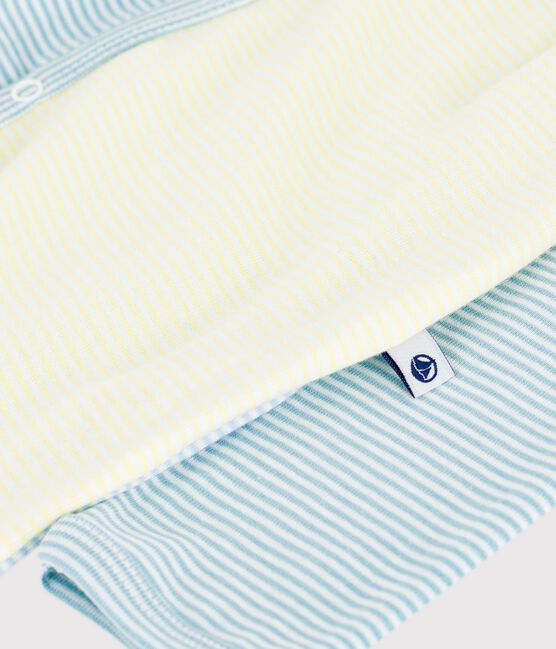 Pyjama bébé en coton imprimé à rayures MIMI/ MARSHMALLOW