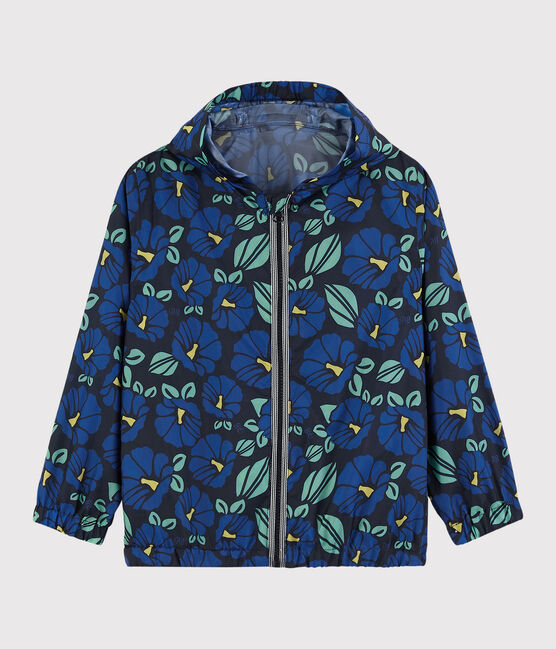 Coupe vent en polyester recyclé enfant garçon bleu SMOKING/blanc MULTICO