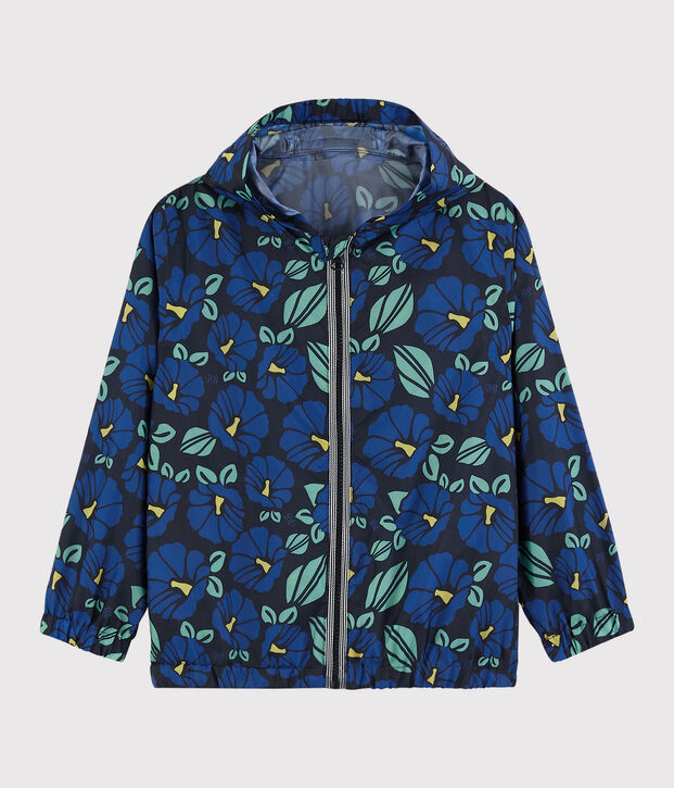 Coupe vent en polyester recycl&eacute; enfant gar&ccedil;on bleu/multicouleur