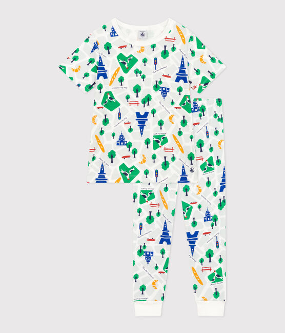 Pyjama en coton imprimé Paris enfant blanc MARSHMALLOW/blanc MULTICO