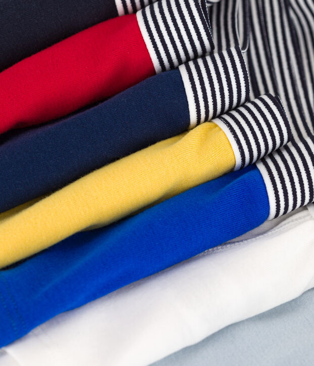 Lot de 7 boxers unis en coton petit gar&ccedil;on multicouleur