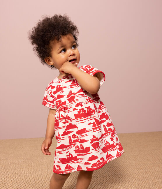 Robe bébé manches courtes en molleton imprimé rouge AVALANCHE/ ROUGE