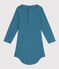 Body manches longues col claudine en coton bébé bleu POLOCHON