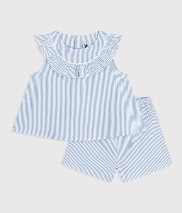 Ensemble cadeau b&eacute;b&eacute; en coton : ensemble 2 pi&egrave;ces multicouleur