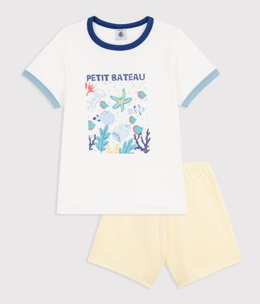 Pyjama short enfant en coton motif océan