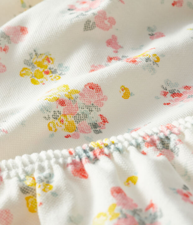 Robe et bloomer b&eacute;b&eacute; fille imprim&eacute;s blanc/multicouleur