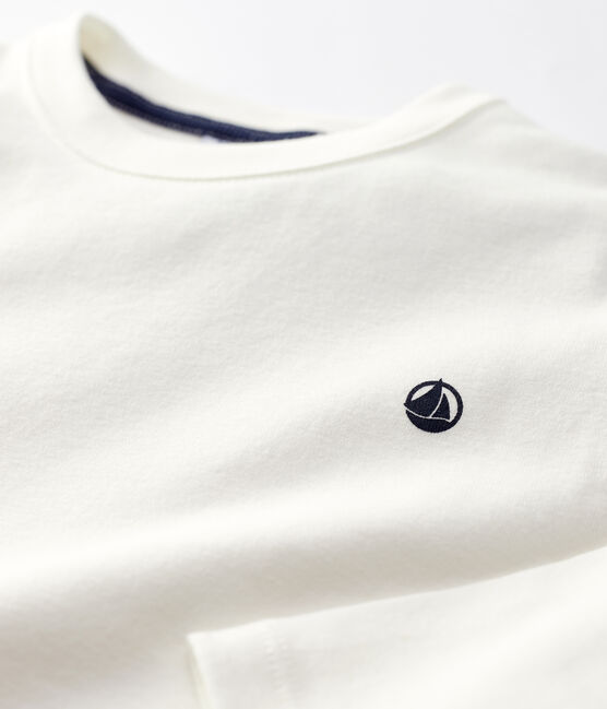 T-shirt en coton bio enfant fille / garçon blanc MARSHMALLOW