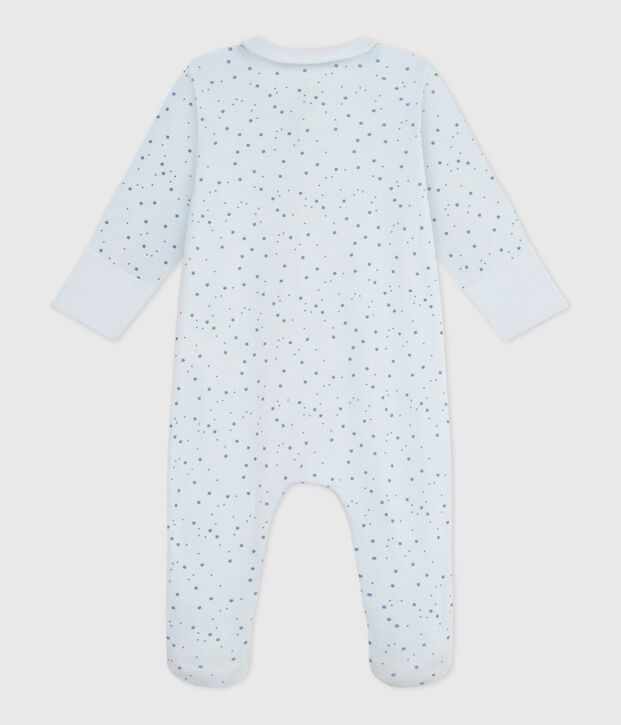 Pyjama b&eacute;b&eacute; en coton &agrave; col imprim&eacute; &eacute;toiles bleu/bleu