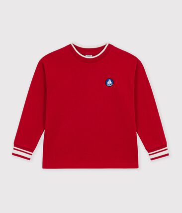 Tee-shirt enfant manches longues en coton uni