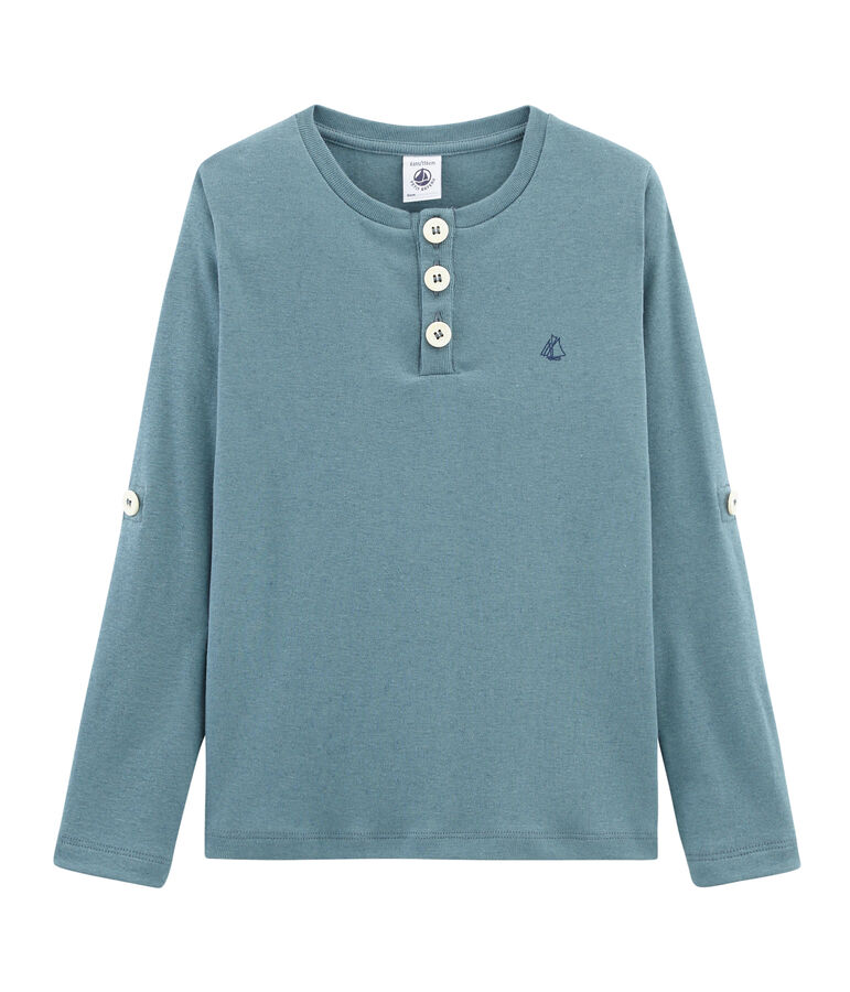 Tee-shirt manches longues enfant gar&ccedil;on bleu
