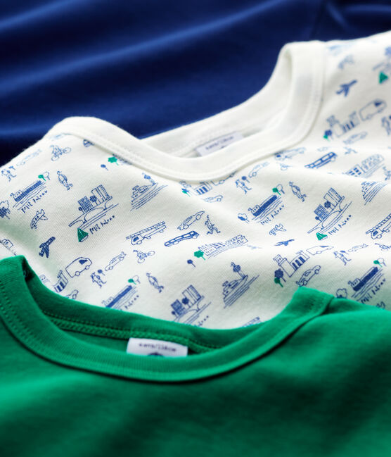 Lot de 3 tee shirts manches courtes imprimé transports petit garçon en coton variante 1