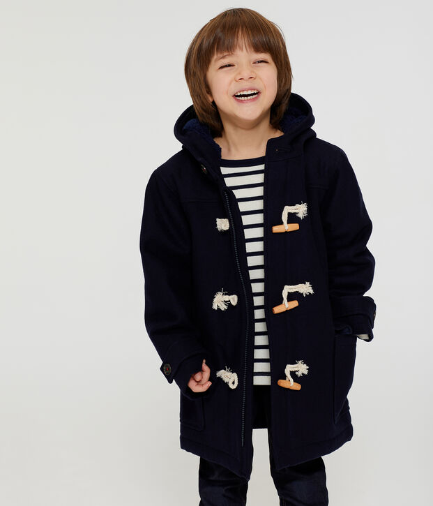 Duffle coat enfant gar&ccedil;on bleu marine