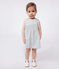 Robe bébé en coton sans manches rayée blanc MARSHMALLOW/bleu BRUT